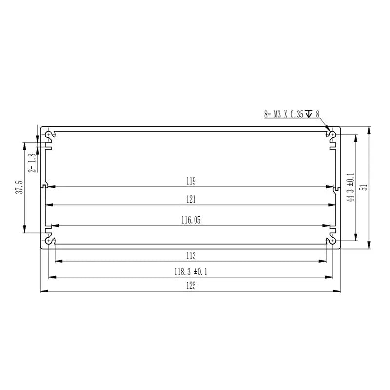 Aluminium AMP Chassis 125W51H Yongu Case