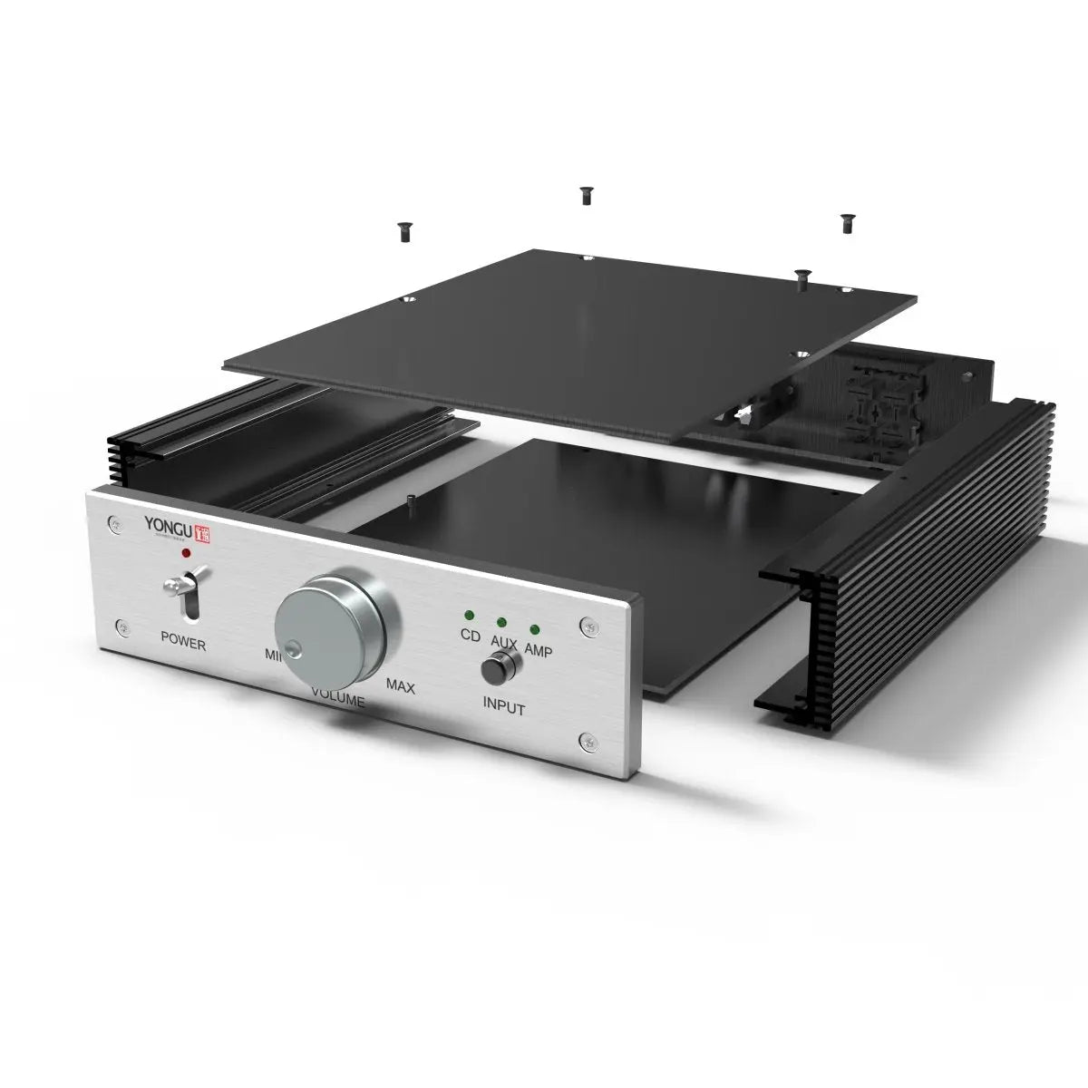 Aluminum Audio Chassis 180W44.5H Yongu Case