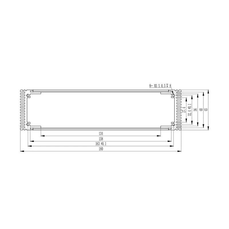 Aluminum Audio Chassis 180W44.5H Yongu Case