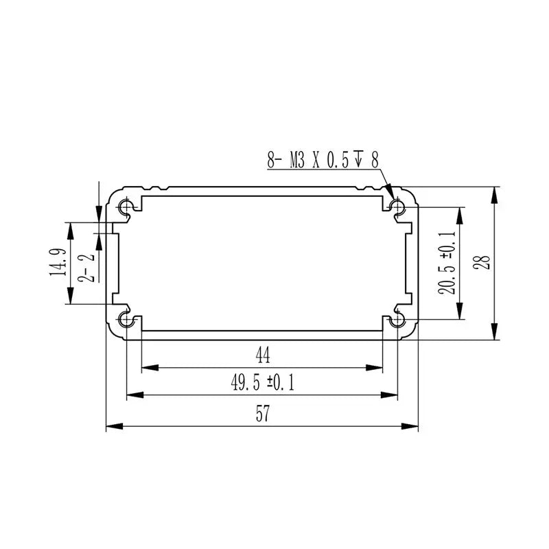 Aluminum Project Box  57W28H Yongu Case