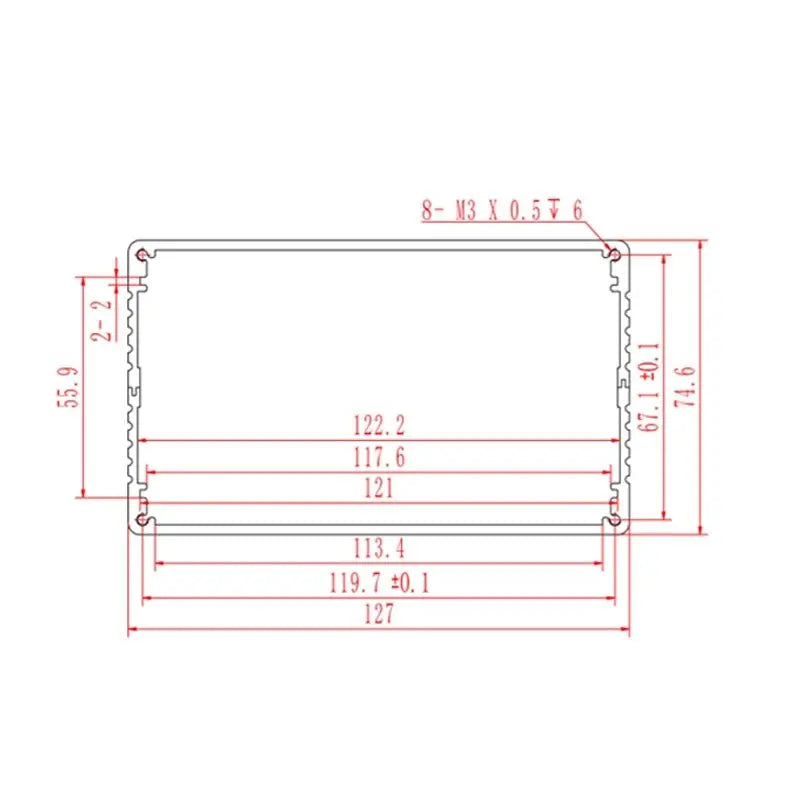 PCB Enclosure Box 127W75H Yongu Case
